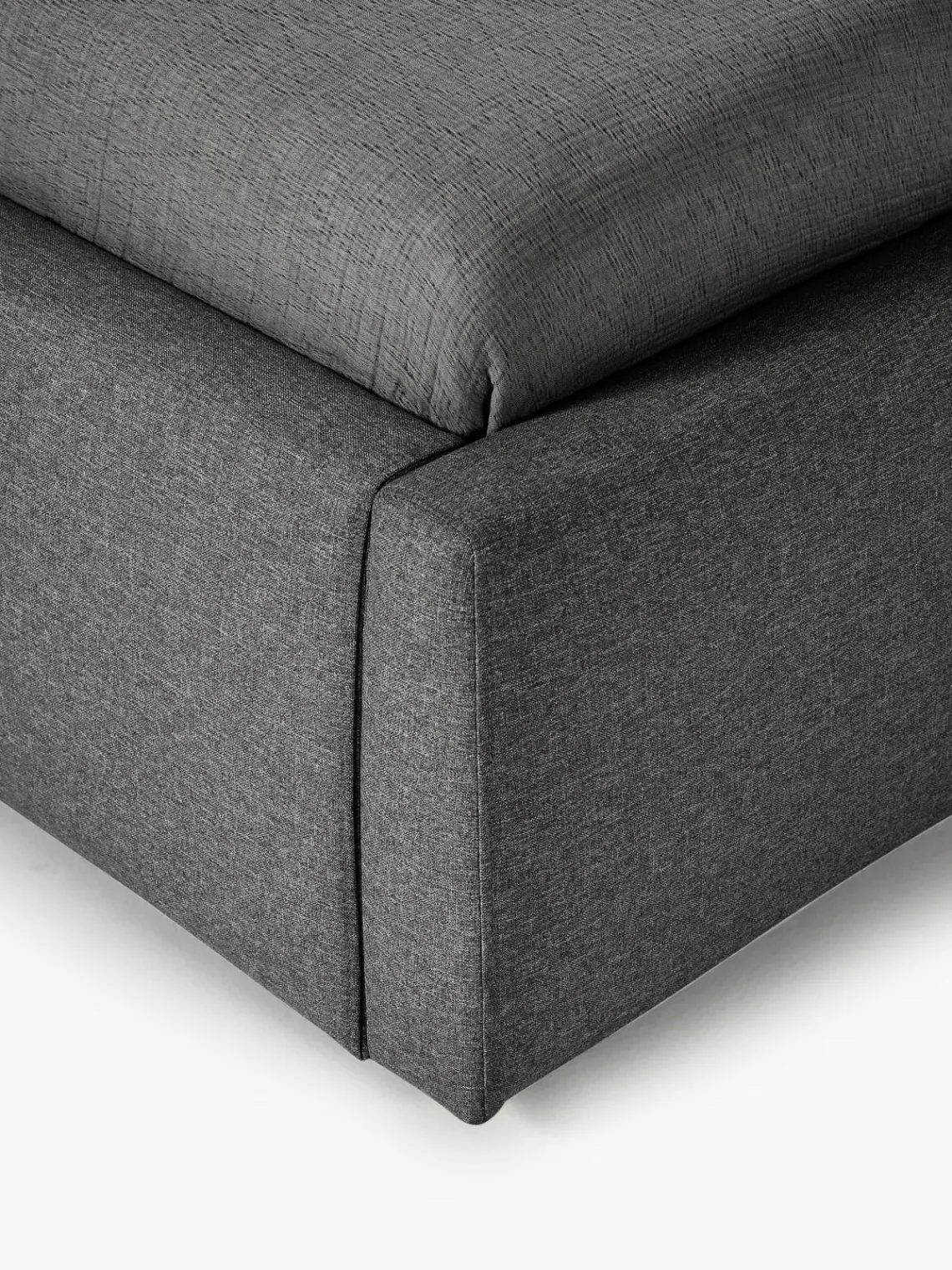 Camas Individuales|Camas Tapizadas>Westwing Collection Cama individual Cloud Tejido fino gris antracita