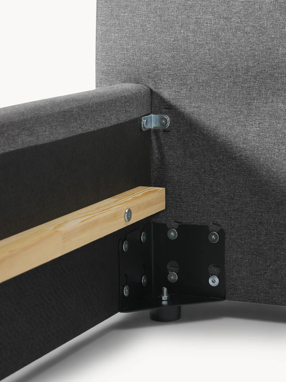 Camas Individuales|Camas Tapizadas>Westwing Collection Cama individual Cloud Tejido fino gris antracita