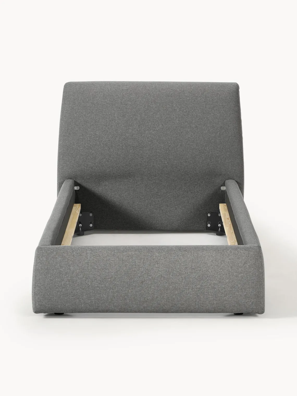 Camas Individuales|Camas Tapizadas>Westwing Collection Cama individual Cloud Tejido fino gris antracita