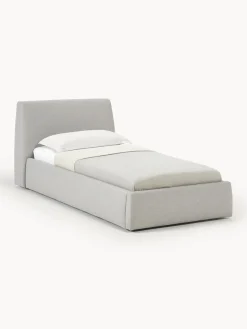 Camas Individuales|Camas Tapizadas>Westwing Collection Cama individual Cloud Tejido fino gris claro