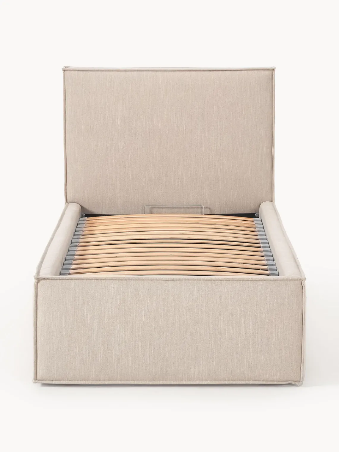 Camas Tapizadas|Camas Individuales>Westwing Collection Cama individual con espacio de almacenamiento Dream Tejido beige jaspeado