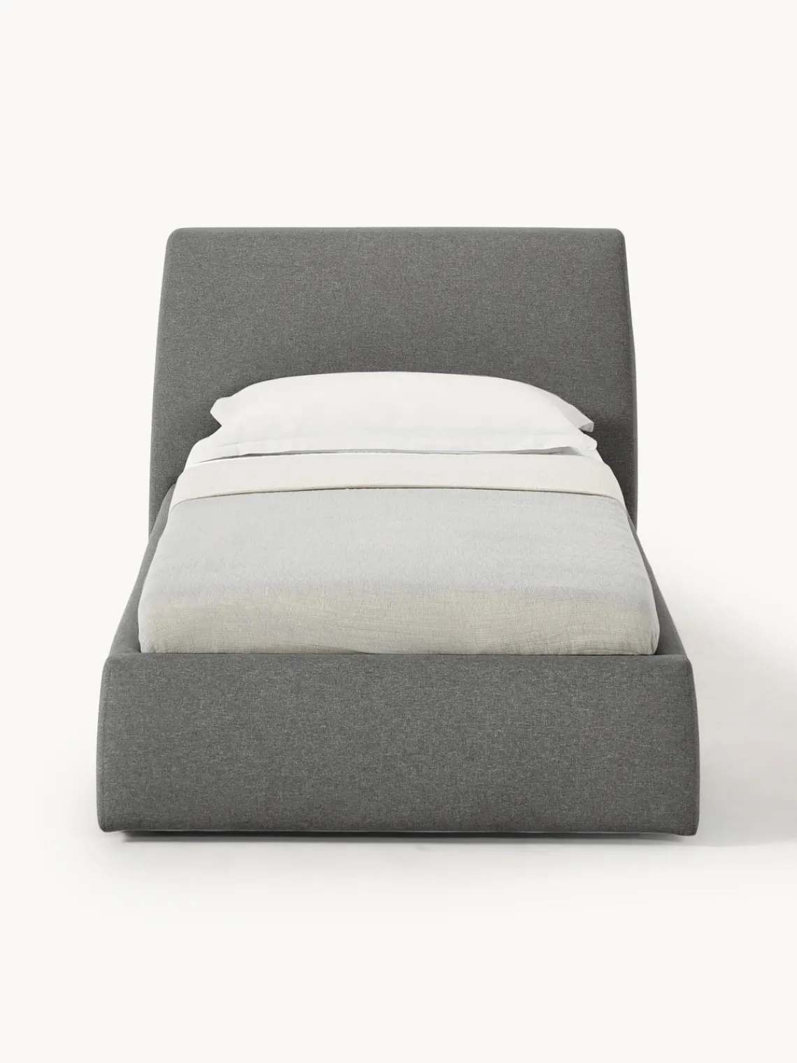 Camas Individuales|Camas Tapizadas>Westwing Collection Cama individual con espacio de almacenamiento Cloud Tejido fino gris antracita