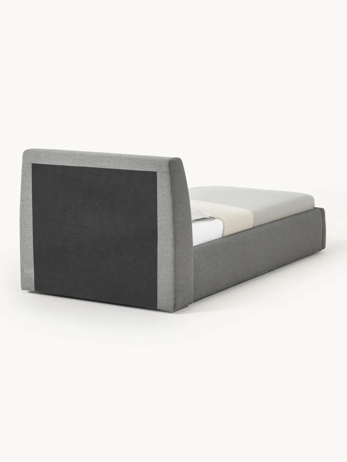 Camas Individuales|Camas Tapizadas>Westwing Collection Cama individual con espacio de almacenamiento Cloud Tejido fino gris antracita