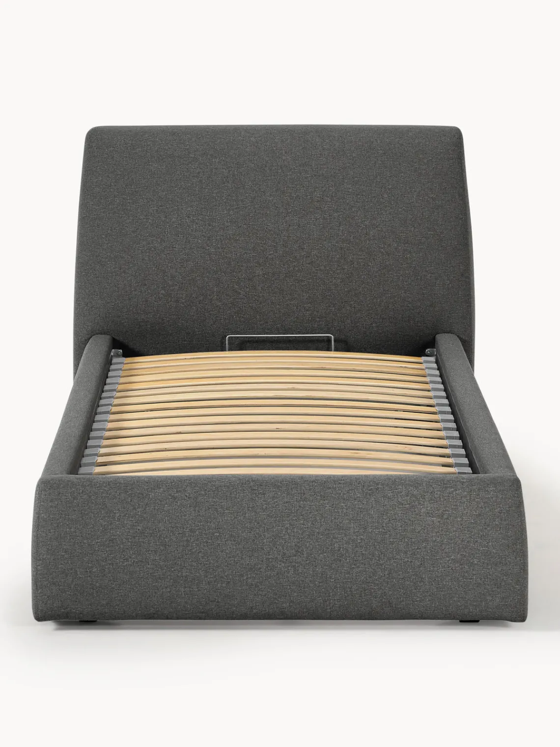 Camas Individuales|Camas Tapizadas>Westwing Collection Cama individual con espacio de almacenamiento Cloud Tejido fino gris antracita