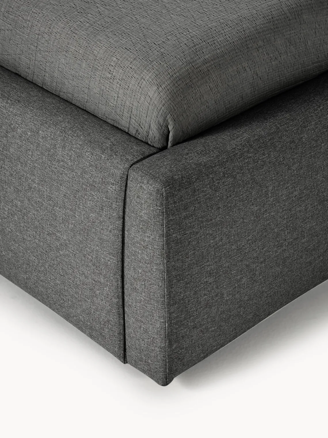Camas Individuales|Camas Tapizadas>Westwing Collection Cama individual con espacio de almacenamiento Cloud Tejido fino gris antracita