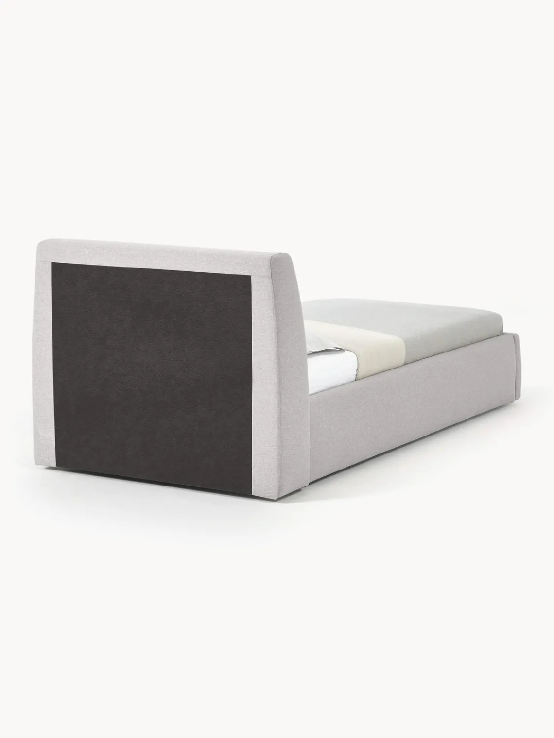 Camas Individuales|Camas Tapizadas>Westwing Collection Cama individual con espacio de almacenamiento Cloud Tejido fino gris claro