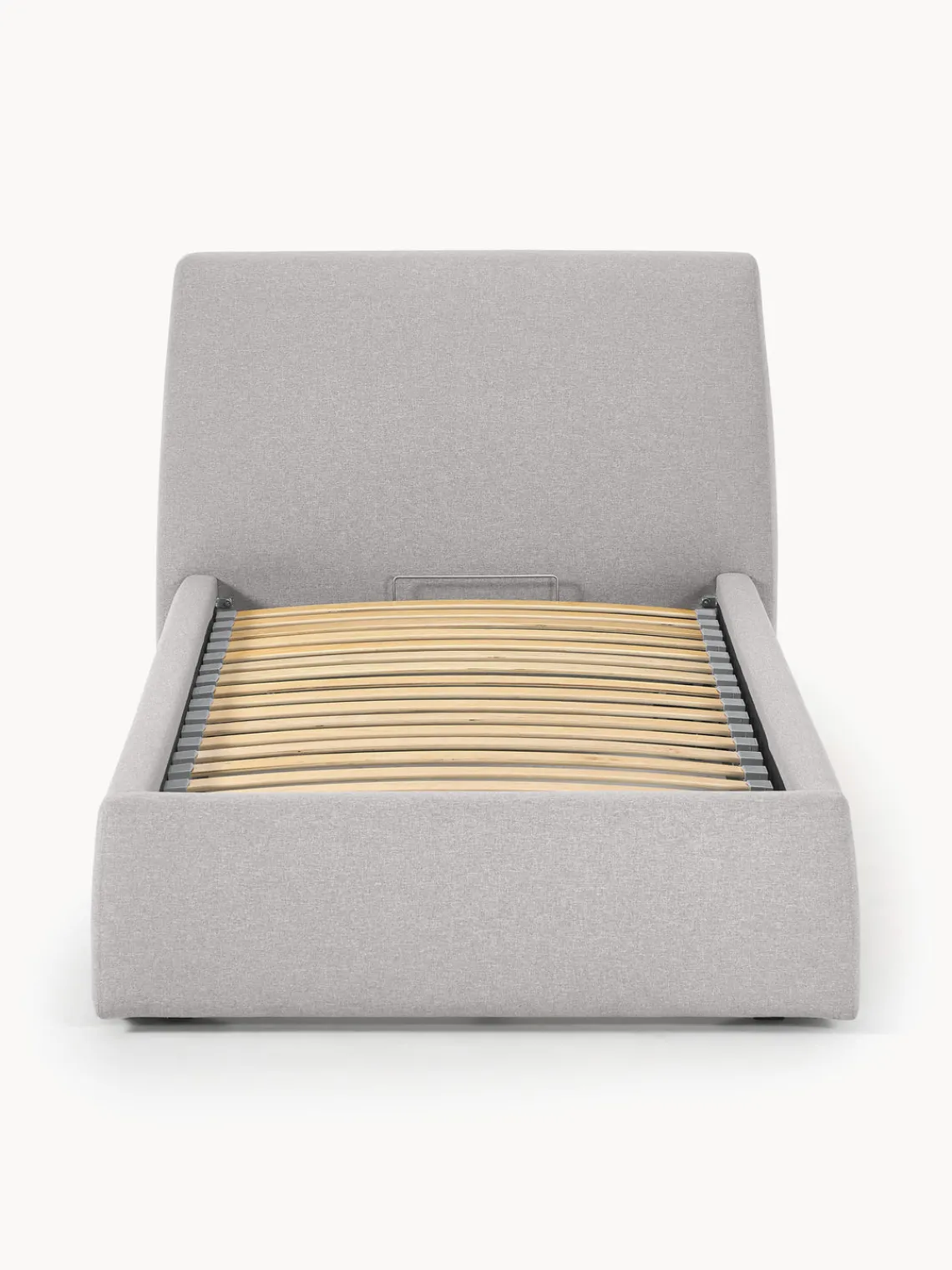 Camas Individuales|Camas Tapizadas>Westwing Collection Cama individual con espacio de almacenamiento Cloud Tejido fino gris claro