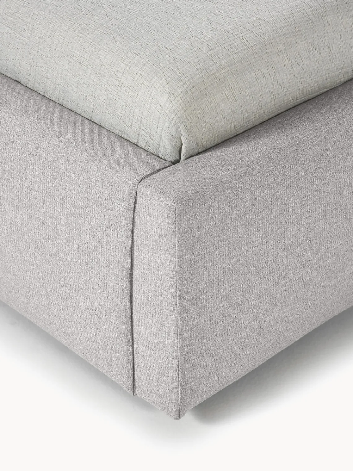 Camas Individuales|Camas Tapizadas>Westwing Collection Cama individual con espacio de almacenamiento Cloud Tejido fino gris claro