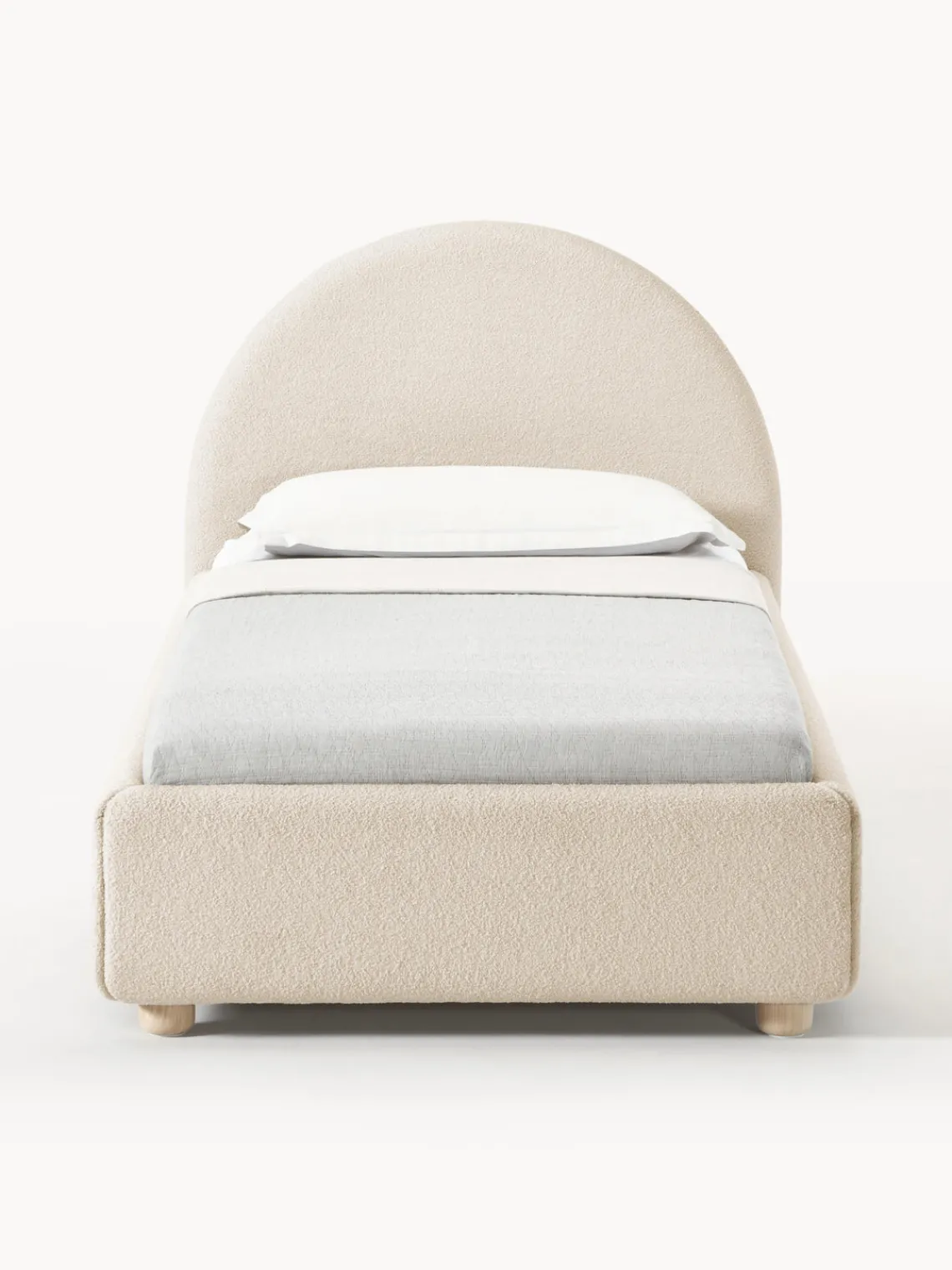 Camas Individuales|Camas Tapizadas>Westwing Collection Cama individual de borreguillo Ebba Borreguillo beige