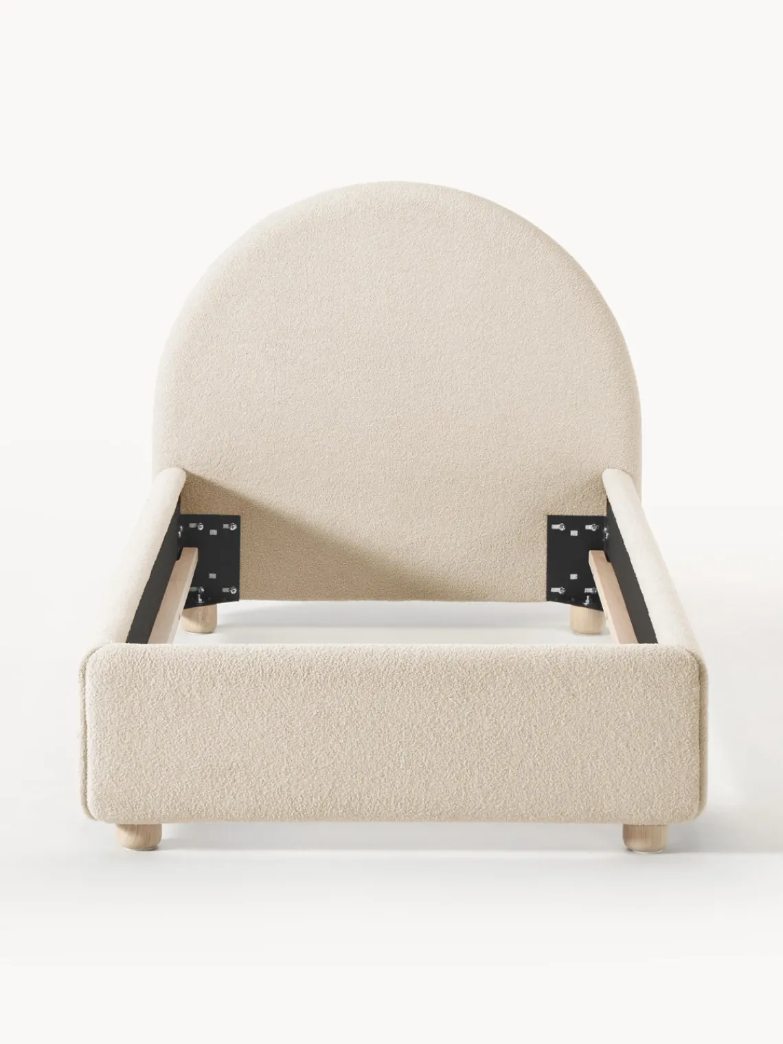 Camas Individuales|Camas Tapizadas>Westwing Collection Cama individual de borreguillo Ebba Borreguillo beige