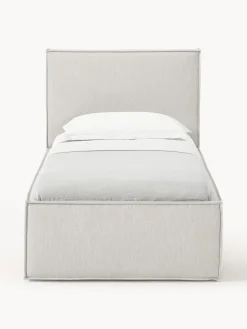 Camas Individuales|Camas Tapizadas></noscript>Westwing Collection Cama individual Dream Tejido jaspeado greige