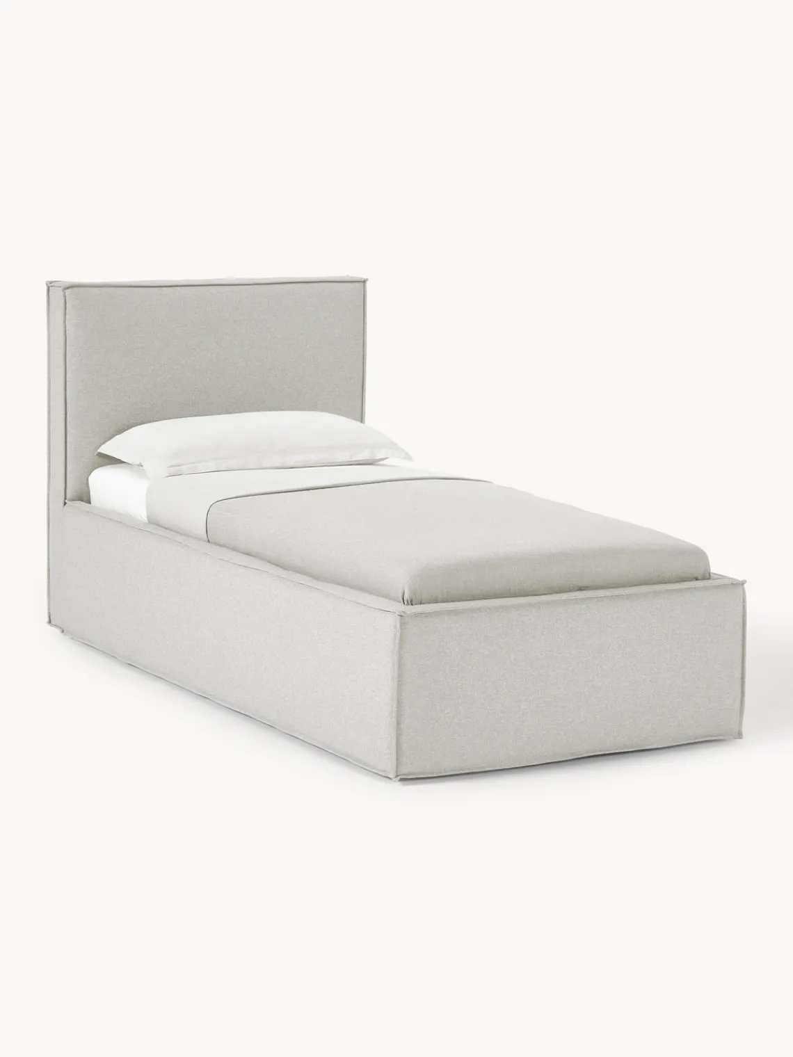 Camas Individuales|Camas Tapizadas>Westwing Collection Cama individual Dream Tejido fino gris claro