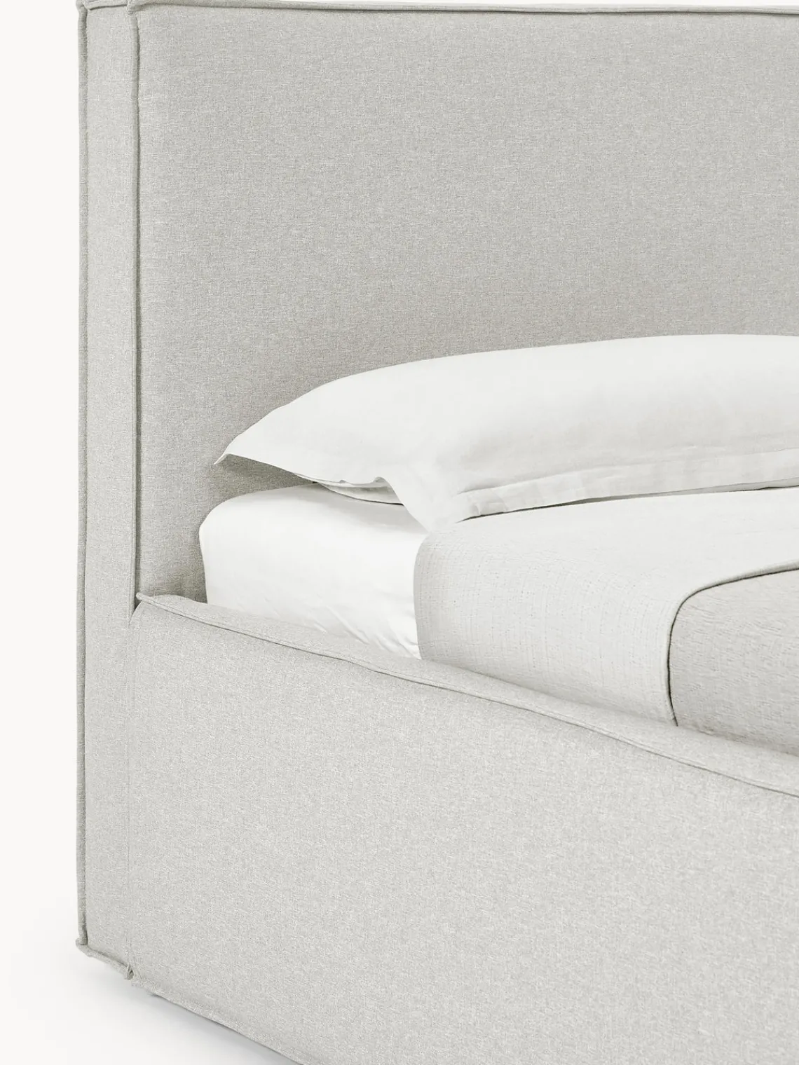 Camas Individuales|Camas Tapizadas>Westwing Collection Cama individual Dream Tejido fino gris claro