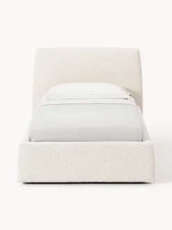 Clearance Cama individual en tejido bouclé con espacio de almacenamiento Cloud Camas Individuales|Camas Tapizadas