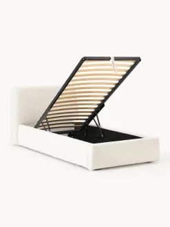 Clearance Cama individual en tejido bouclé con espacio de almacenamiento Cloud Camas Individuales|Camas Tapizadas
