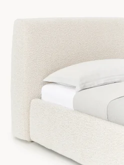 Clearance Cama individual en tejido bouclé con espacio de almacenamiento Cloud Camas Individuales|Camas Tapizadas