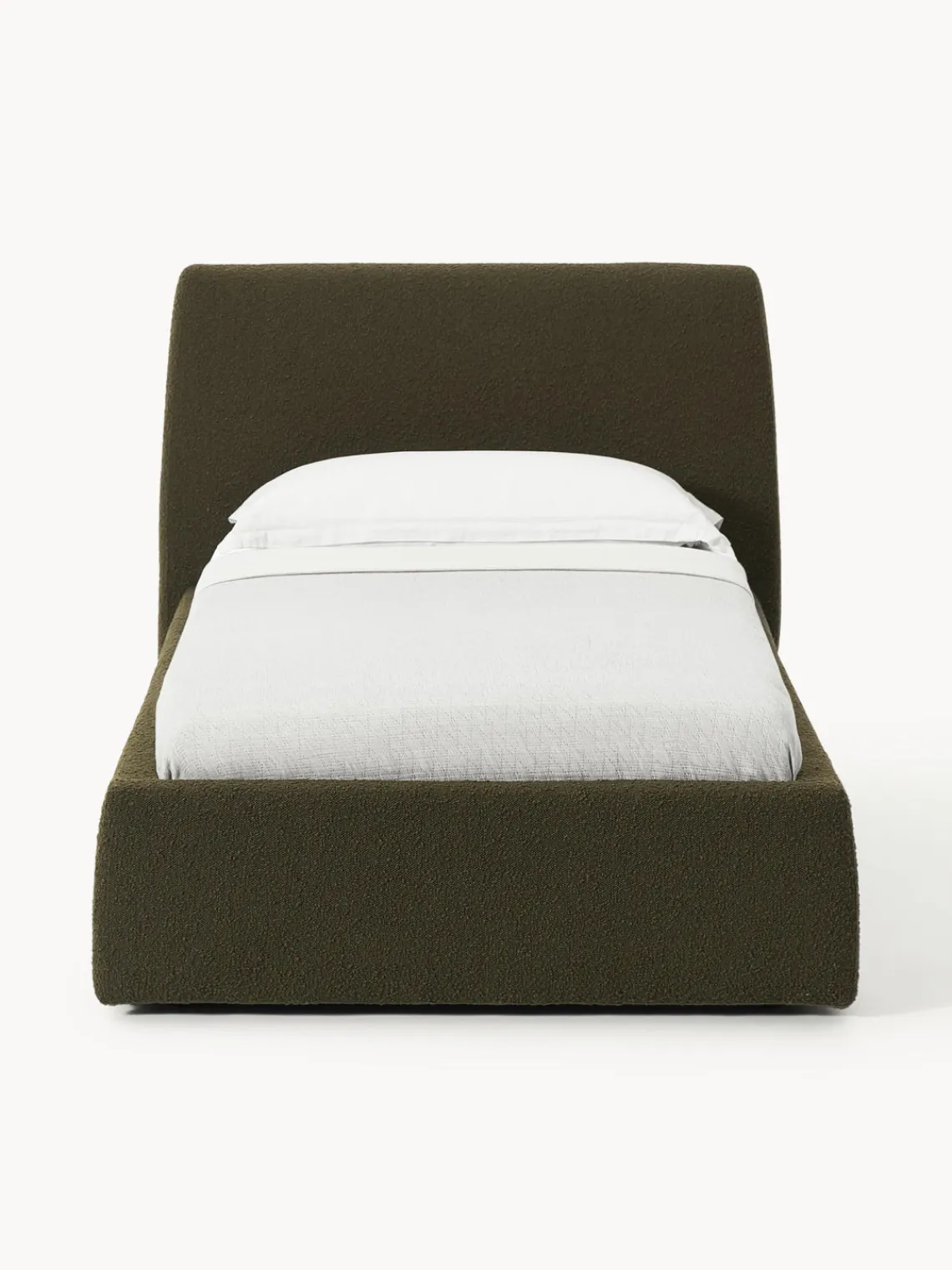 Clearance Cama individual en tejido bouclé Cloud Camas Individuales|Camas Tapizadas