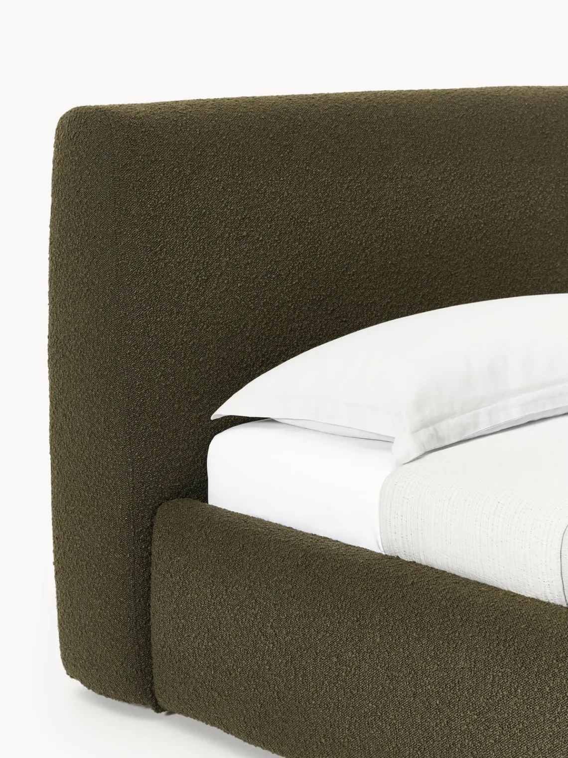 Clearance Cama individual en tejido bouclé Cloud Camas Individuales|Camas Tapizadas