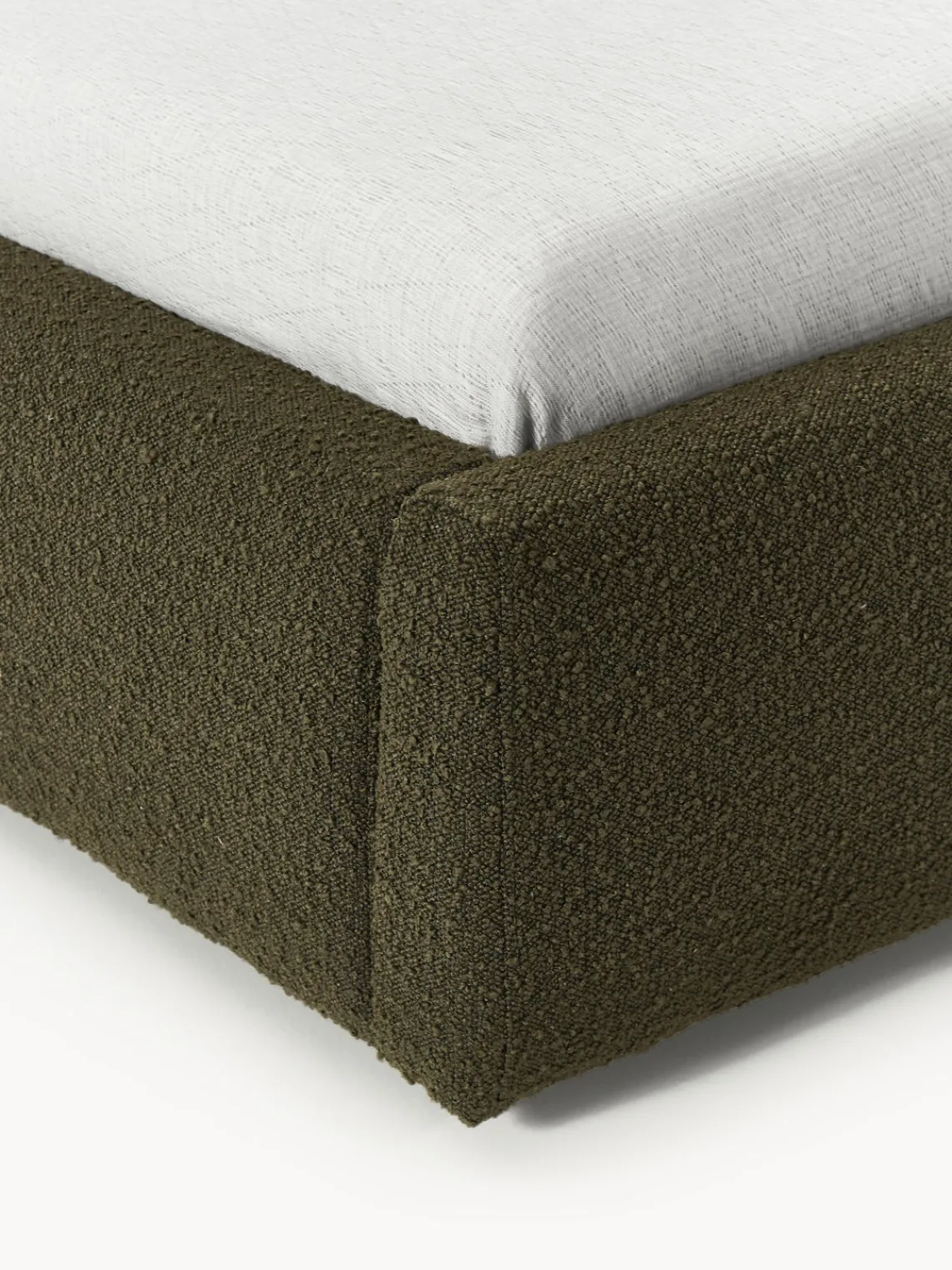 Clearance Cama individual en tejido bouclé Cloud Camas Individuales|Camas Tapizadas