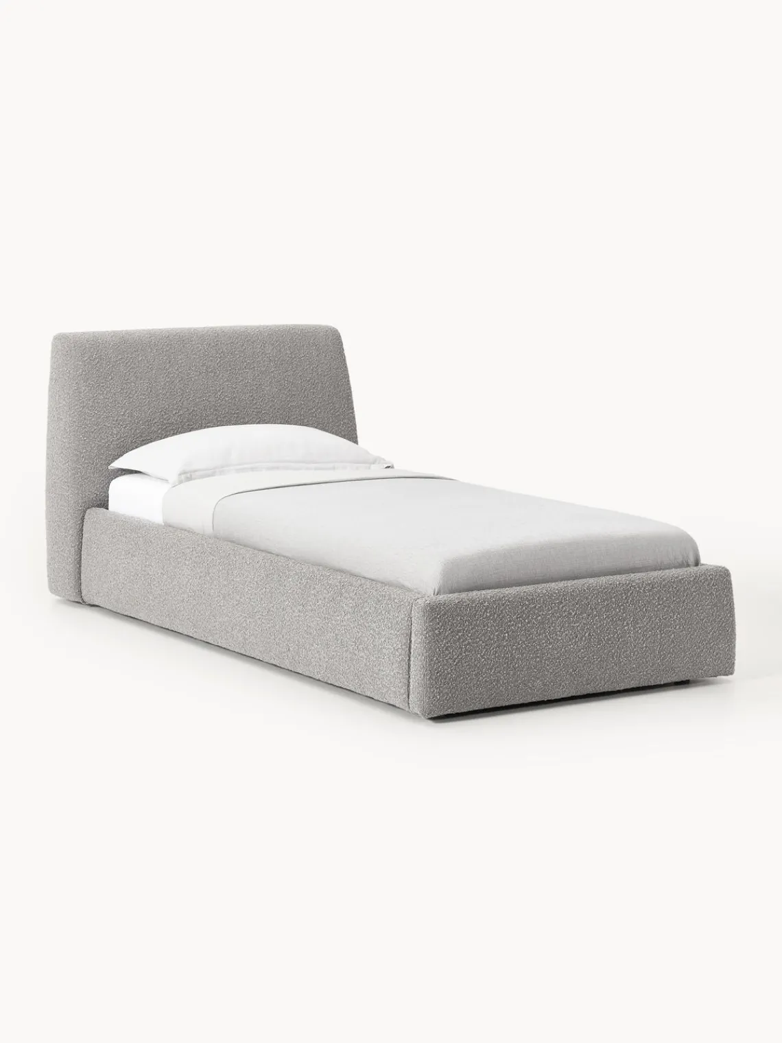 Best Cama individual en tejido bouclé con espacio de almacenamiento Cloud Camas Individuales|Camas Tapizadas