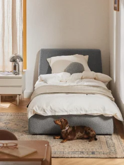 Best Cama individual en tejido bouclé con espacio de almacenamiento Cloud Camas Individuales|Camas Tapizadas