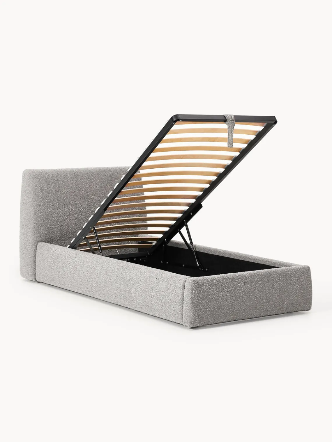 Best Cama individual en tejido bouclé con espacio de almacenamiento Cloud Camas Individuales|Camas Tapizadas