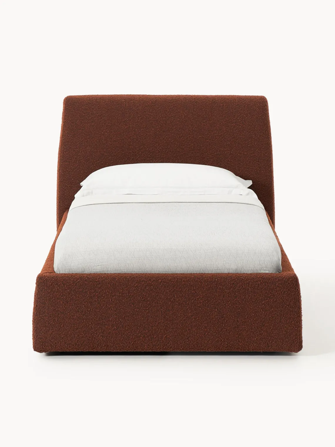 Camas Individuales|Camas Tapizadas>Westwing Collection Cama individual en tejido bouclé Cloud Bouclé terracota