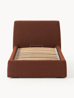 Camas Individuales|Camas Tapizadas></noscript>Westwing Collection Cama individual en tejido bouclé con espacio de almacenamiento Cloud Bouclé terracota