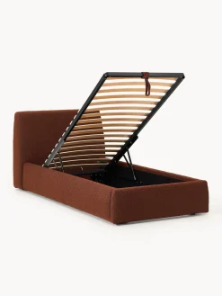 Camas Individuales|Camas Tapizadas></noscript>Westwing Collection Cama individual en tejido bouclé con espacio de almacenamiento Cloud Bouclé terracota