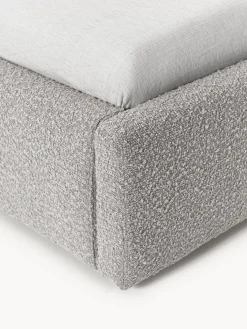 Camas Individuales|Camas Tapizadas></noscript>Westwing Collection Cama individual en tejido bouclé Cloud Bouclé gris