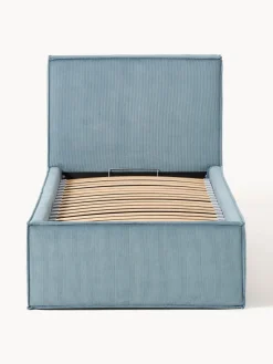 Camas Individuales|Camas Tapizadas></noscript>Westwing Collection Cama individual tapizada de pana con espacio de almacenaje Dream Pana azul