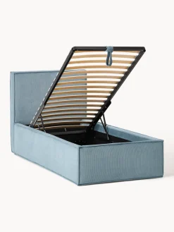 Camas Individuales|Camas Tapizadas></noscript>Westwing Collection Cama individual tapizada de pana con espacio de almacenaje Dream Pana azul