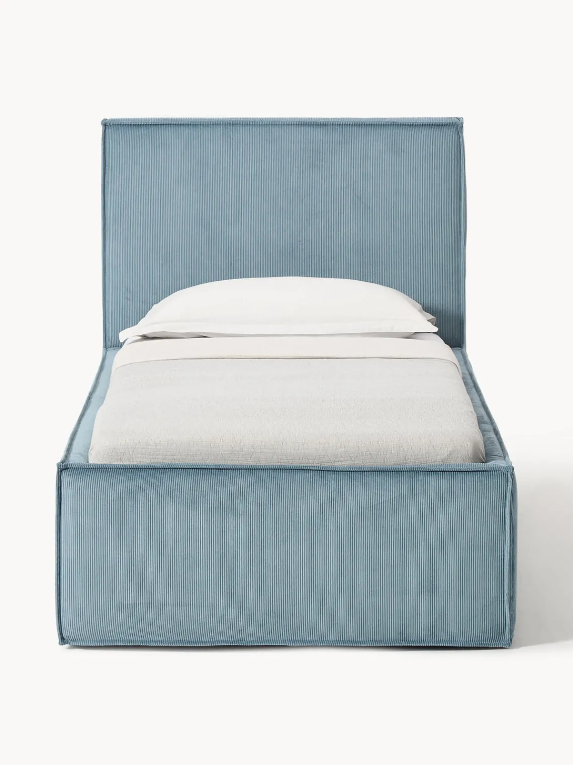 Camas Individuales|Camas Tapizadas>Westwing Collection Cama individual tapizada de pana Dream Pana azul