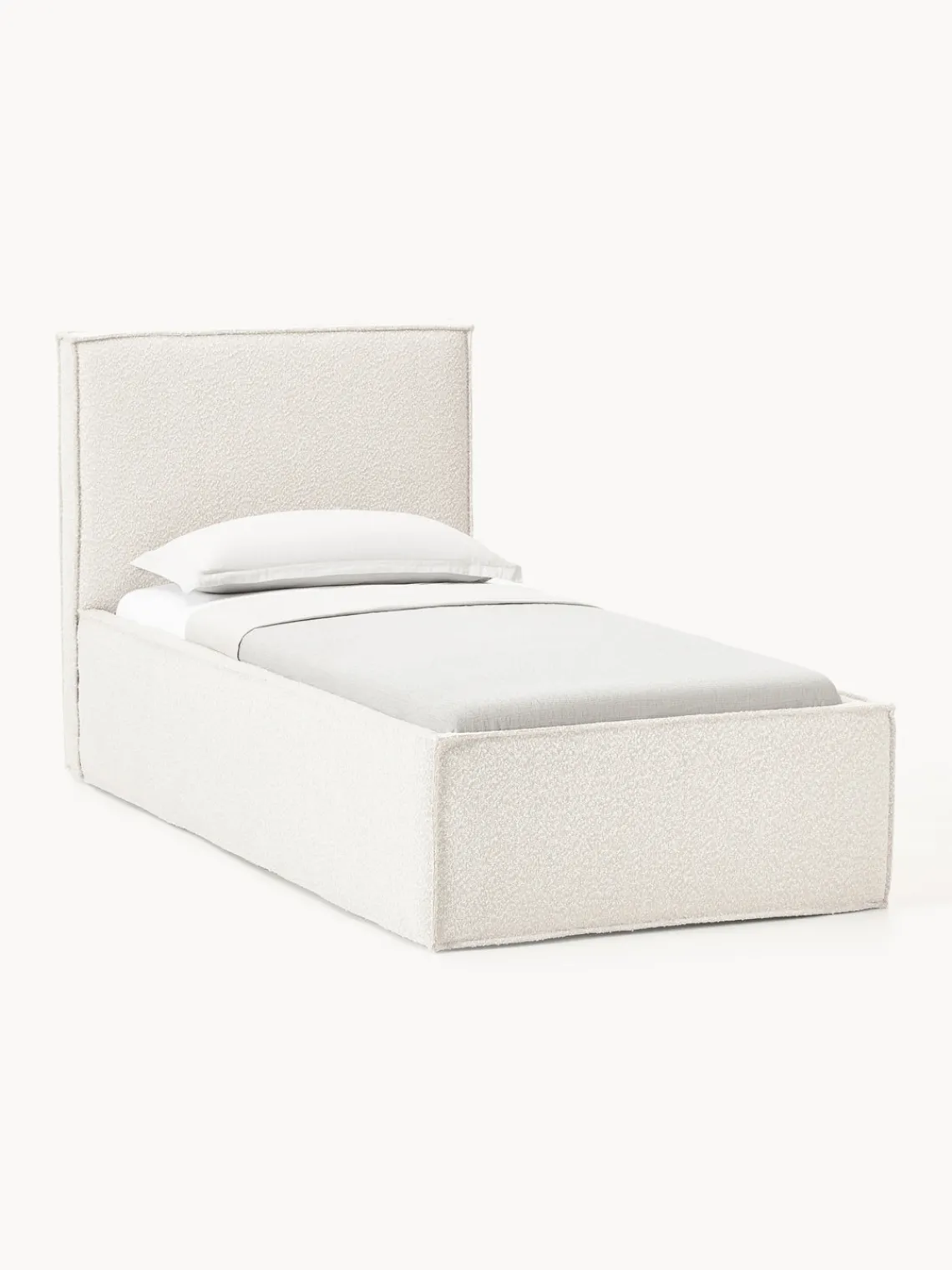 Cama individual tapizada en tejido bouclé con espacio de almacenamiento Dream Camas Individuales|Camas Tapizadas