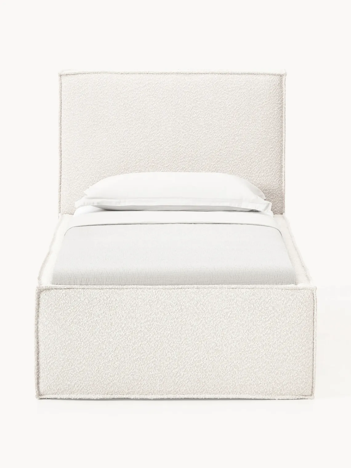 Cama individual tapizada en tejido bouclé con espacio de almacenamiento Dream Camas Individuales|Camas Tapizadas