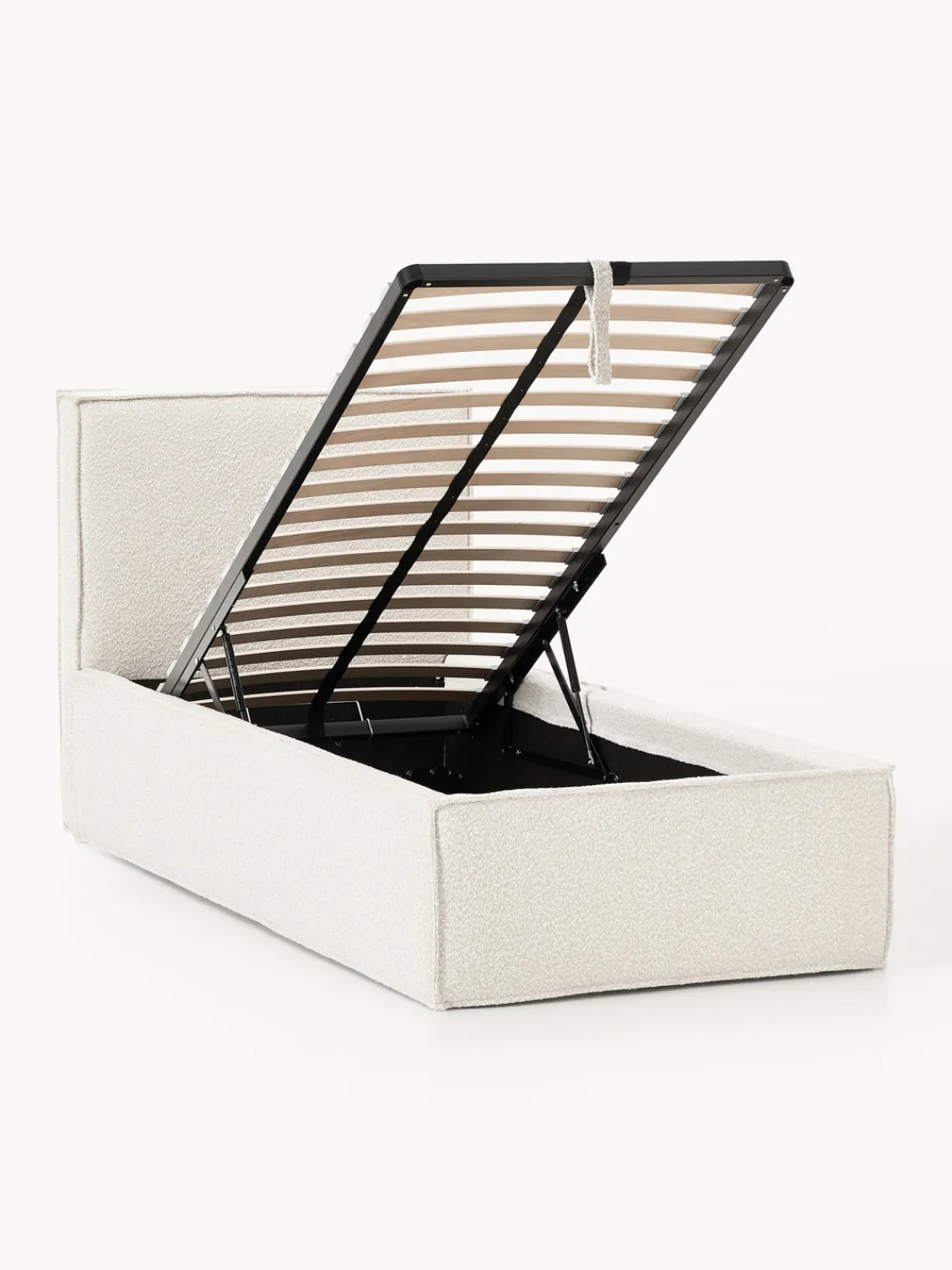 Cama individual tapizada en tejido bouclé con espacio de almacenamiento Dream Camas Individuales|Camas Tapizadas