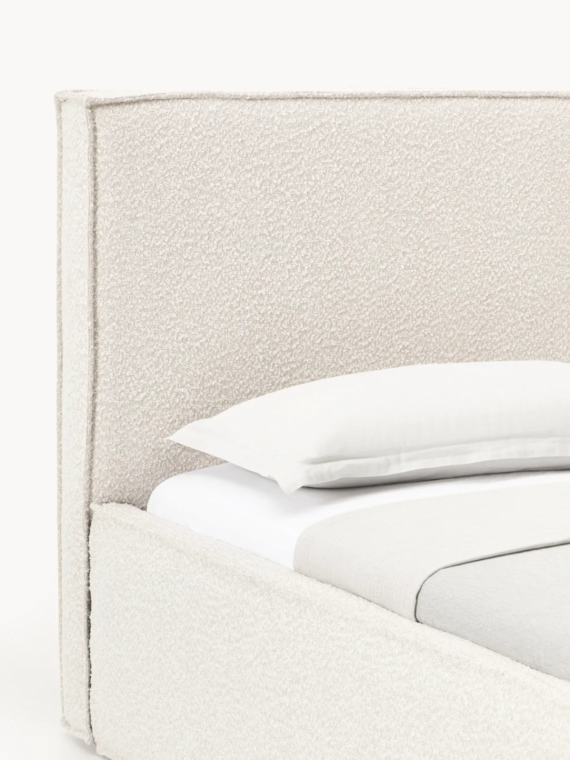 Cama individual tapizada en tejido bouclé con espacio de almacenamiento Dream Camas Individuales|Camas Tapizadas