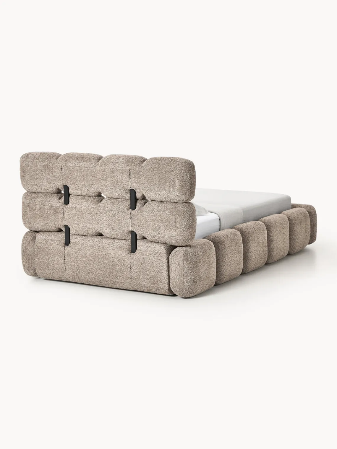 Online Cama individual tapizada en borreguillo bouclé Tayla Camas Individuales|Camas Tapizadas