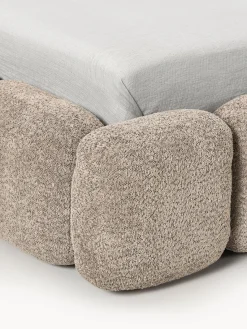 Online Cama individual tapizada en borreguillo bouclé Tayla Camas Individuales|Camas Tapizadas