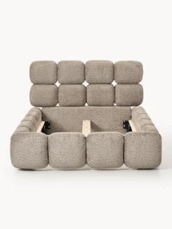 Online Cama individual tapizada en borreguillo bouclé Tayla Camas Individuales|Camas Tapizadas