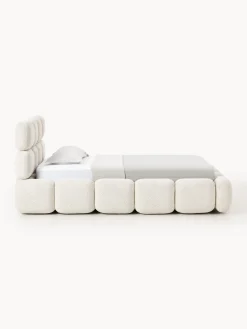 Camas Individuales|Camas Tapizadas></noscript>Westwing Collection Cama individual tapizada en borreguillo bouclé Tayla Borreguillo bouclé blanco Off White