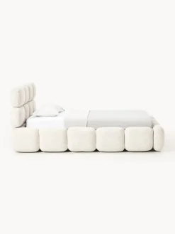 Camas Individuales|Camas Tapizadas></noscript>Westwing Collection Cama individual tapizada en borreguillo bouclé Tayla Borreguillo bouclé beige claro