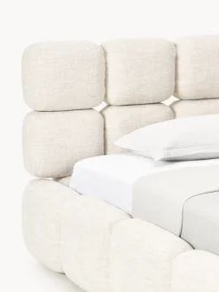 Camas Individuales|Camas Tapizadas></noscript>Westwing Collection Cama individual tapizada en borreguillo bouclé Tayla Borreguillo bouclé beige claro