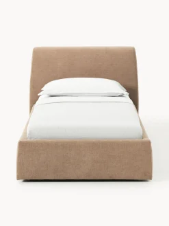 Camas Individuales|Camas Tapizadas></noscript>Westwing Collection Cama individual tapizada Cloud Tejido aterciopelado marrón