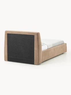 Camas Individuales|Camas Tapizadas></noscript>Westwing Collection Cama individual tapizada Cloud Tejido aterciopelado marrón