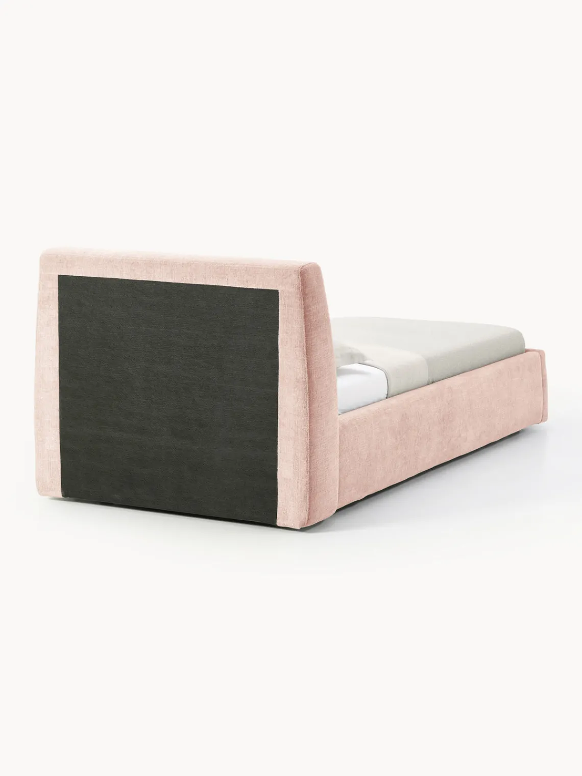 Camas Individuales|Camas Tapizadas>Westwing Collection Cama individual tapizada Cloud Tejido aterciopelado melocotón