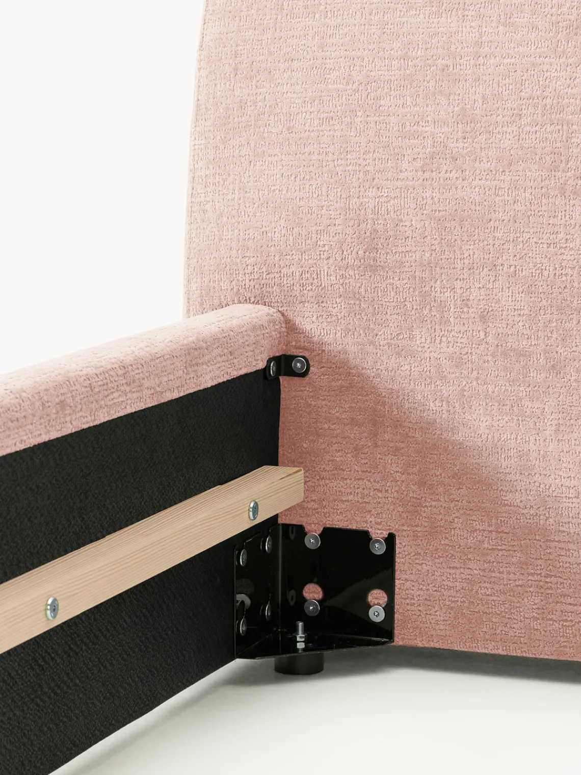 Camas Individuales|Camas Tapizadas>Westwing Collection Cama individual tapizada Cloud Tejido aterciopelado melocotón