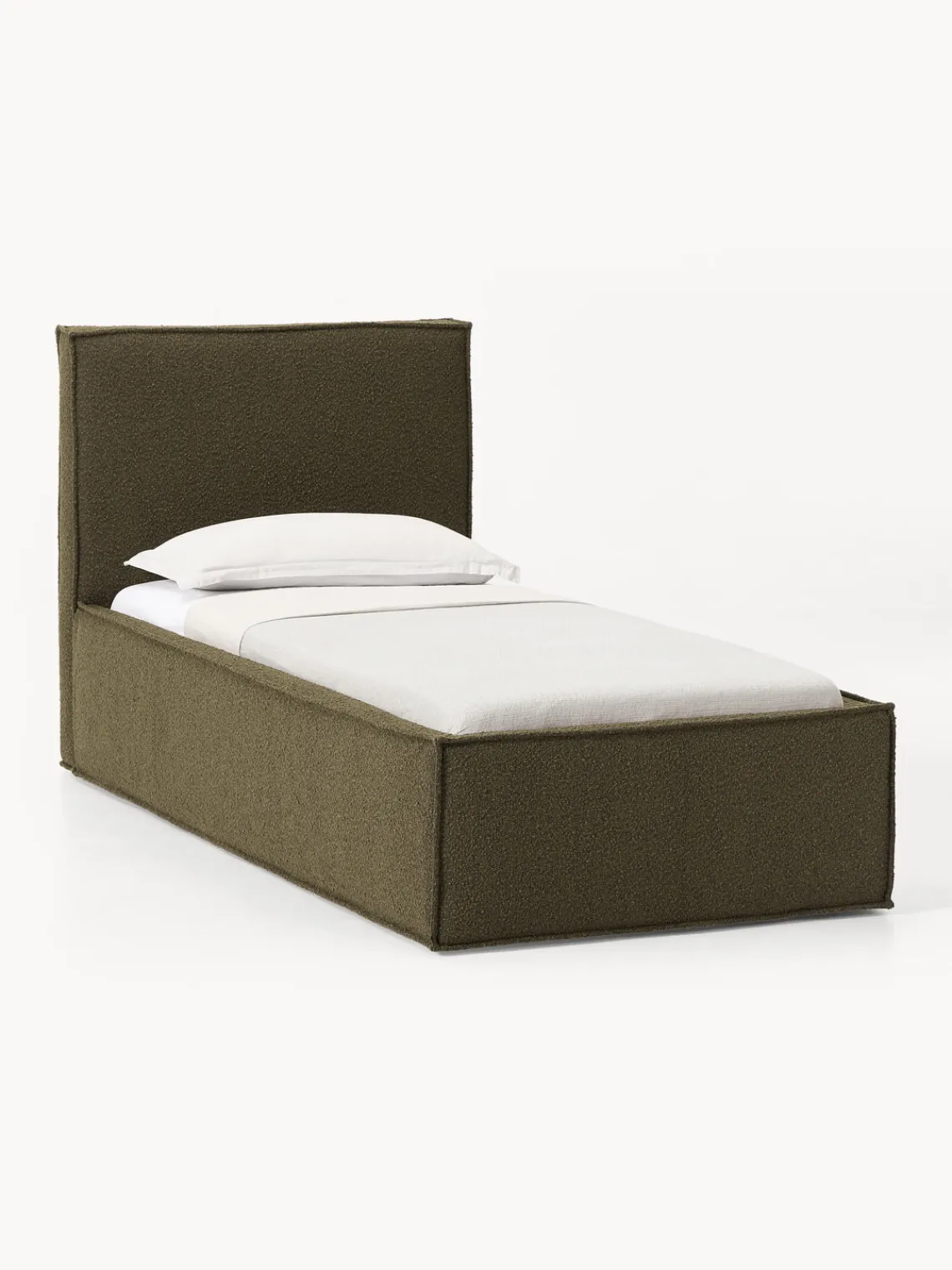 Clearance Cama individual tapizada en tejido bouclé Dream Camas Individuales|Camas Tapizadas