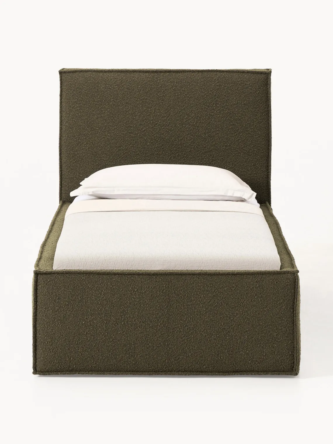 Clearance Cama individual tapizada en tejido bouclé Dream Camas Individuales|Camas Tapizadas