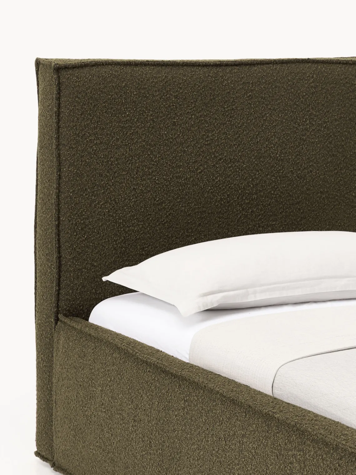 Clearance Cama individual tapizada en tejido bouclé Dream Camas Individuales|Camas Tapizadas